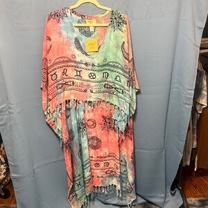 Lakhays Tie-Dye Hi low Bohemian Poncho